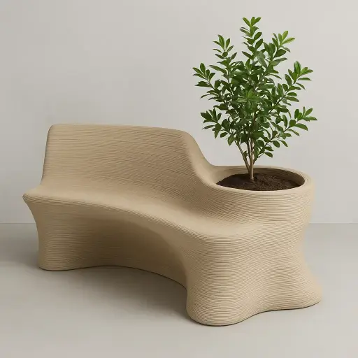 Integrated 3D-Printed Bench with Planter 